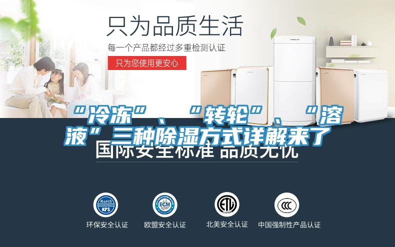 “冷凍”、“轉(zhuǎn)輪”、“溶液”三種除濕方式詳解來了