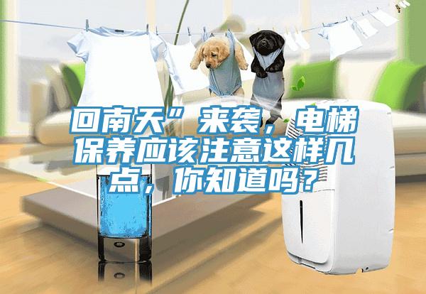 回南天”來(lái)襲，電梯保養(yǎng)應(yīng)該注意這樣幾點(diǎn)，你知道嗎？