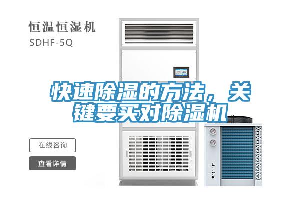 快速除濕的方法，關鍵要買對除濕機