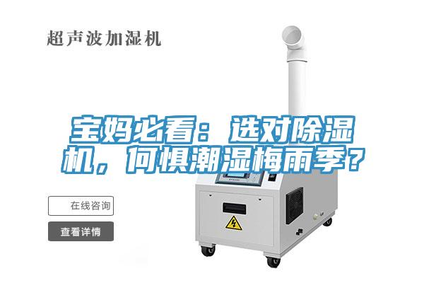 寶媽必看：選對(duì)除濕機(jī)，何懼潮濕梅雨季？