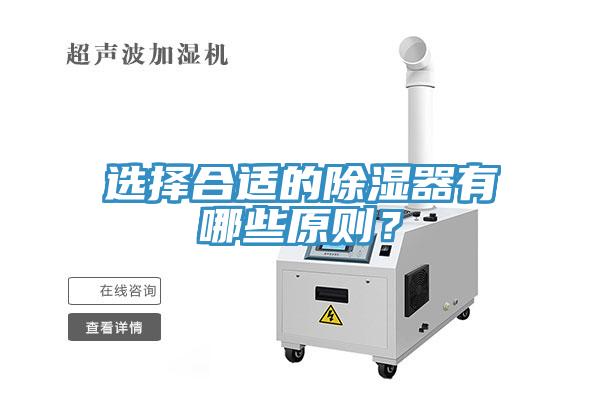 選擇合適的除濕器有哪些原則？