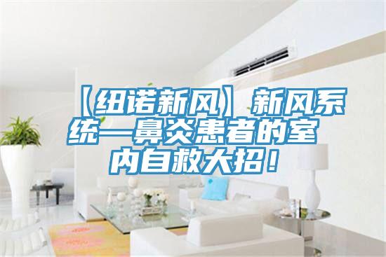 【紐諾新風(fēng)】新風(fēng)系統(tǒng)—鼻炎患者的室內(nèi)自救大招！