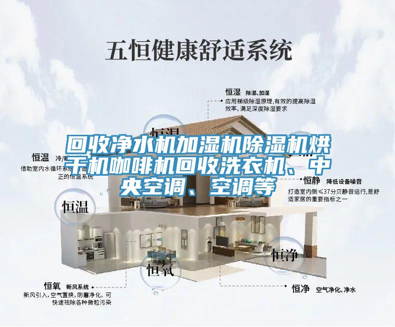 回收凈水機(jī)加濕機(jī)除濕機(jī)烘干機(jī)咖啡機(jī)回收洗衣機(jī)、中央空調(diào)、空調(diào)等
