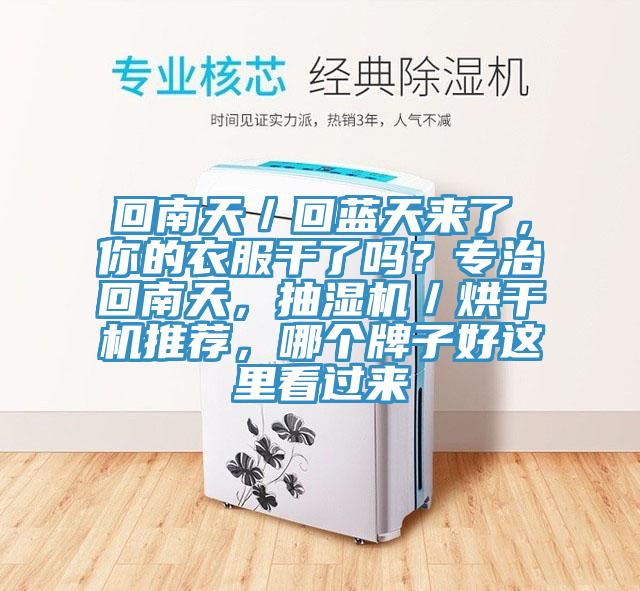 回南天／回藍(lán)天來(lái)了，你的衣服干了嗎？專治回南天，抽濕機(jī)／烘干機(jī)推薦，哪個(gè)牌子好這里看過(guò)來(lái)