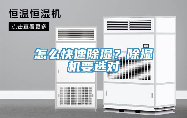 怎么快速除濕？除濕機(jī)要選對