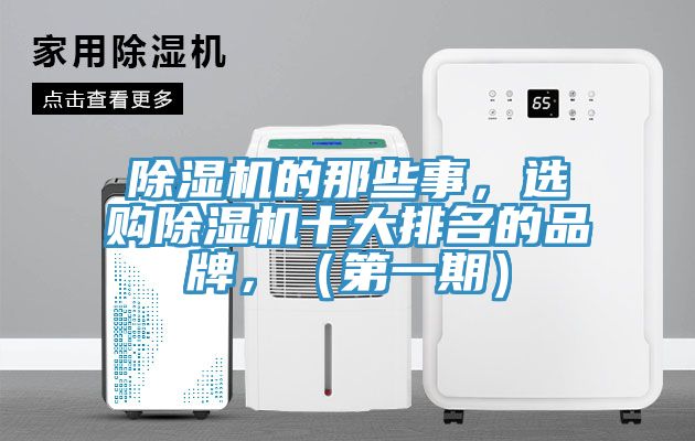 除濕機的那些事，選購除濕機十大排名的品牌，（第一期）